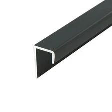 Outwater J Channel Fits Material 1/2 Inch Thick Black Aluminum Cap Moulding
