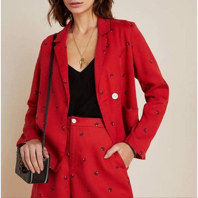 Women's Anthropologie Nice Things Seashell Blouse Jacket Small Oversized