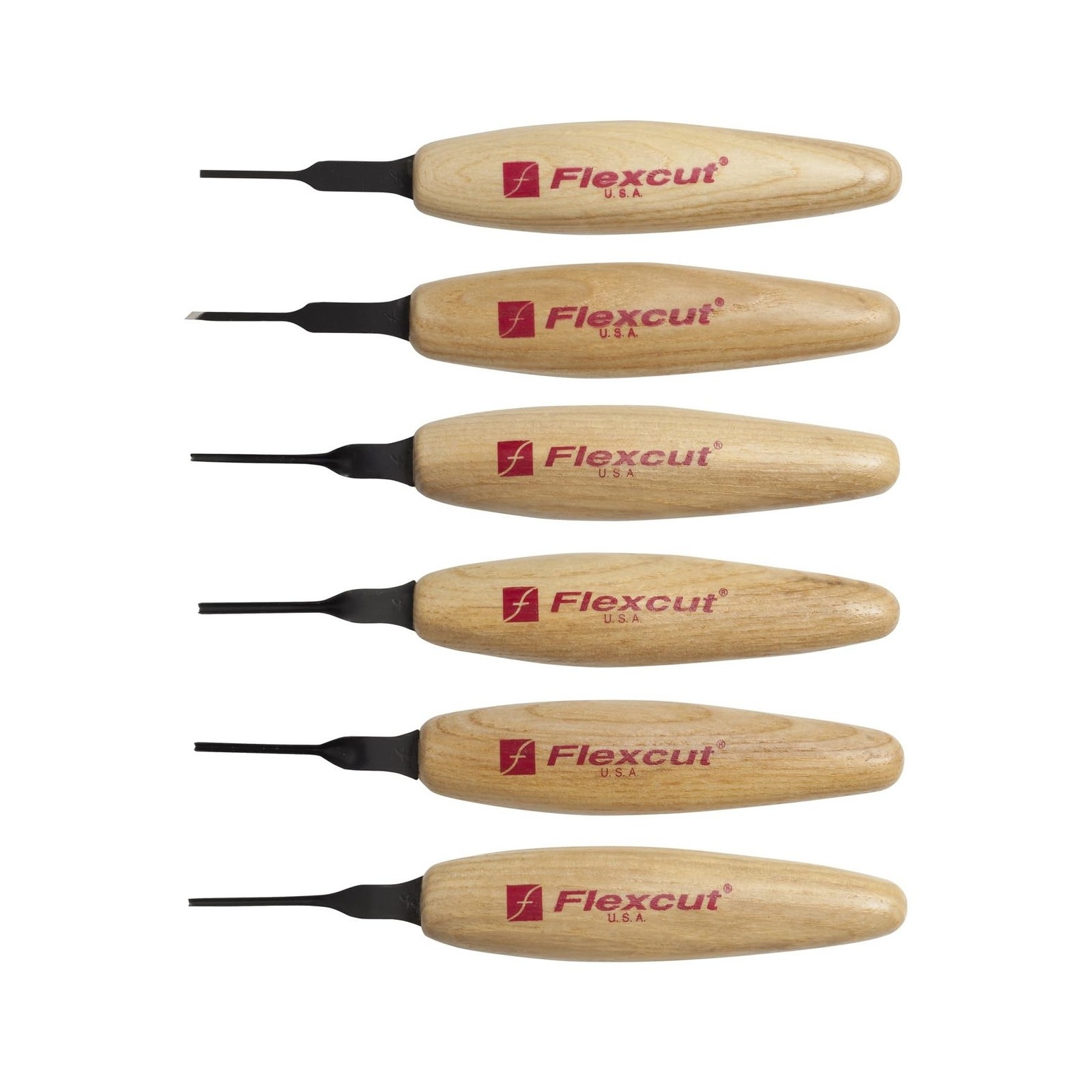 Flexcut 1.5mm Micro Tool Set - 6 Chisel Wood Carving Tools