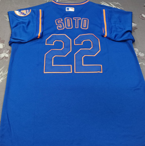 Juan Soto #22 Mets Royal Pullove Sewn Stitched Jersey.