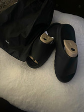 Men's Black Slip-On Slide Sandals, Rubber Upper, US 11, Model YS-01
