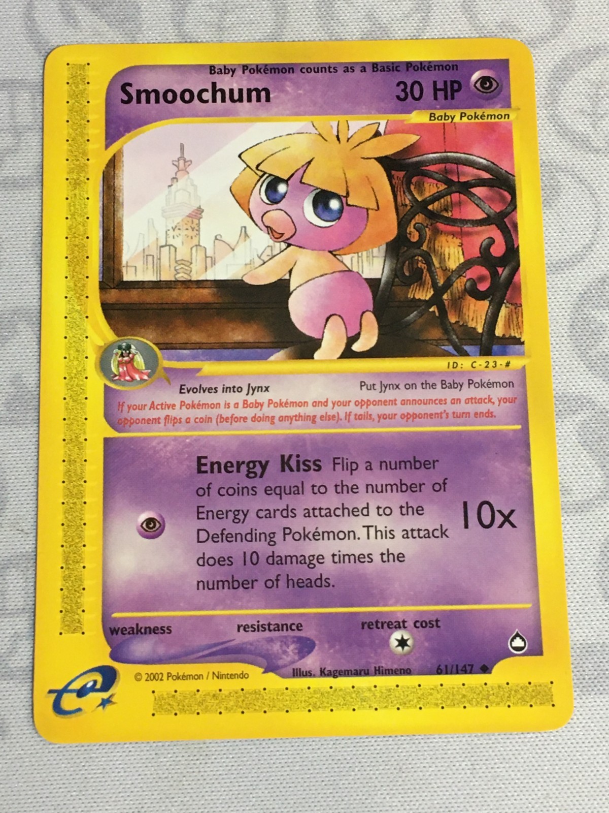 D1380 POKEMON TCG AQUAPOLIS SMOOCHUM 61 NM UNCOMMON