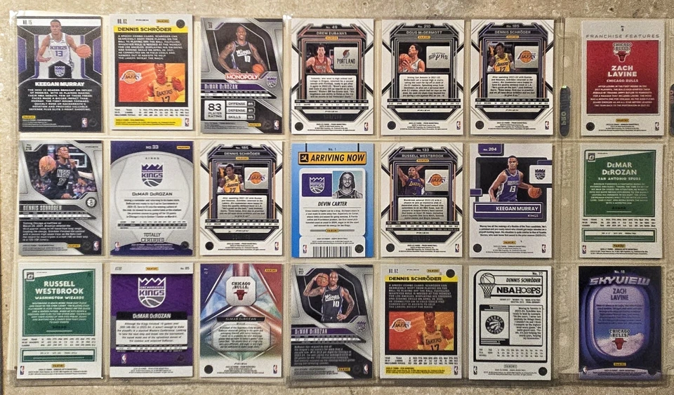 Lote de 48 cartas de Sacramento Kings lista de 25-26, numeradas, paralelas, radiocontrol y más Foto 4 de 4