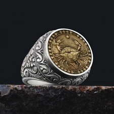 Cancer Zodiac Silver Ring