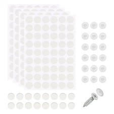 216Pcs Screw Hole Stickers and 200Pcs 12x3.5mm Screw Cover Caps, White