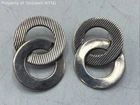 Vintage Leonore Doskow Sterling Silver Handmade Interlocking Ring Earrings 8.79g
