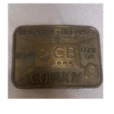 Silver Metal Engraved CB Radio Convoy Breaker Breaker Belt Buckle Men 1.75"