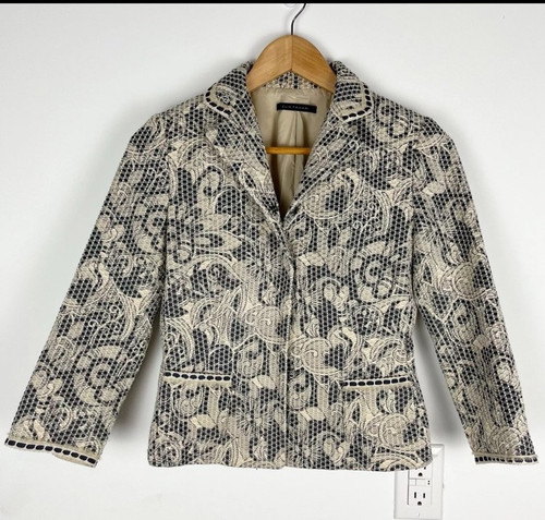 Elie Tahari Sakko, beige, 3/4 Arm, Zierknöpfe, Gr. 2 - Bild 1 von 7