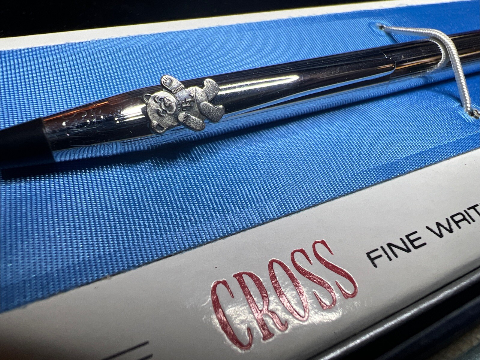 Cross Ballpoint Teddy Bear Pen Chrome With Box & It Works