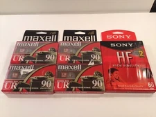 2 Maxell  & 1 Sony Audio Cassette Normal Bias UR 90& 60 Minutes Brand New (Pair)