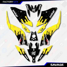Yellow Savage Camo Racing Graphics kit fits Yamaha Raptor 125 250 11-25 decals