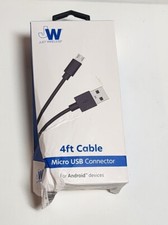 4ft Micro USB to USB-C PVC Cable by Just Wireless - BLK