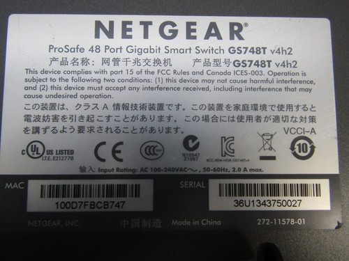 Netgear ProSafe GS748T V4H2 48-Port Gigabit Ethernet Smart Switch - Picture 4 of 4