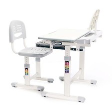 Toboli Kinderschreibtisch mitwachsend neigungs/höhenverstellbar Stuhl Lampe