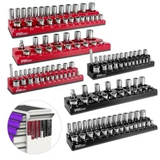 YIYITOOLS Magnetic Socket Organizer Set 6pcs Magnetic Socket Holder 1/2" 1/4"...