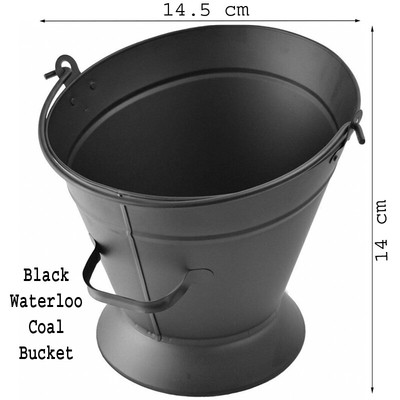 Black Fireside Heavy Waterloo Coal Bucket Fireplace Logs Scuttle