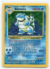 1999 Pokemon BLASTOISE Base Set STAGE ERROR Unlimited Edition HOLO Card 2/102 NM