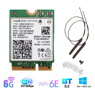 Intel Wi-Fi 6E AX211NGW M.2 2230 CNVio2 Key E 802.11ax WiFi Card