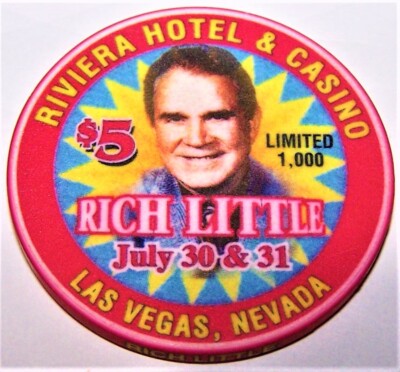 Riviera Casino Rich Little LV Nevada 5 Dollar Gaming Chip as pictured
