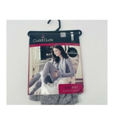 Cuddl Duds Womens Size L LARGE Soft Knit Leggings Warm Layers