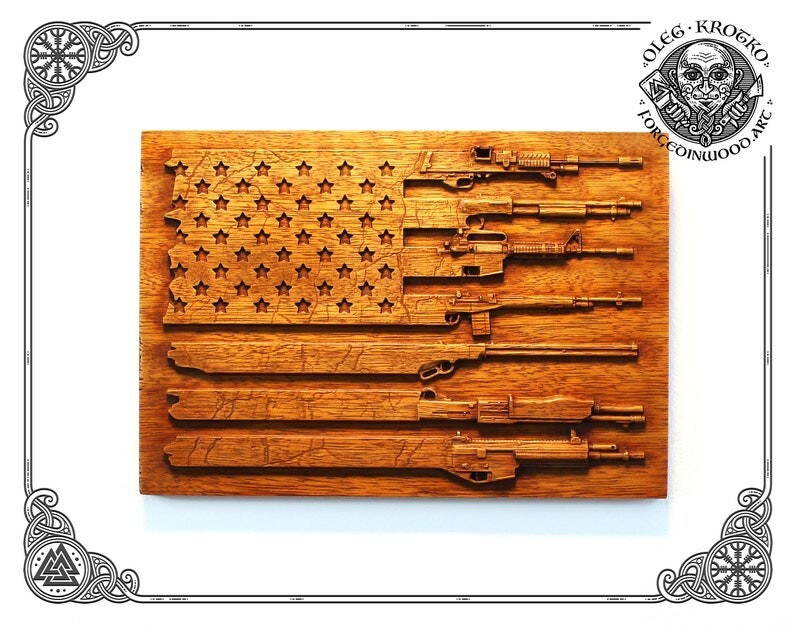 Tributo A Militar Historia Americano Armas Handmade Diseñador Pared / Hogar