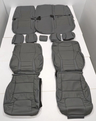 For Toyota Tundra Double Cab SR SR5 2022-2025 Grey Leather Seat Covers KR470