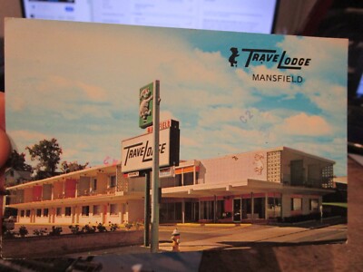 L3 Old MANSFIELD OHIO Postcard TraveLodge Downtown Park Avenue West NOW A DUMP