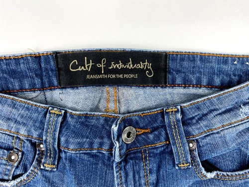 Cult of Individuality Women's Jeans Size 26 Distressed Skinny Capri Stretch Blue - Picture 8 of 11