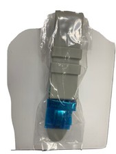 24mm gray rubber band fits joe rodeo master watch silver color clasp , buckle