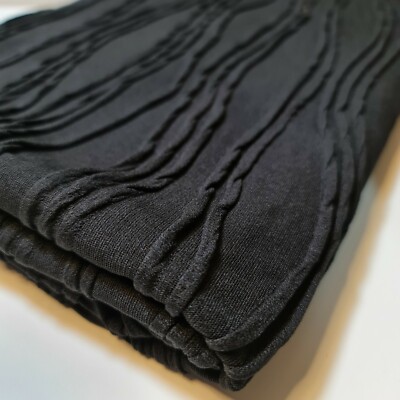Schwarz Ripp Stoff Straßenbahnlinie Jersey Stretch Kleid Handwerk Drapierung Kostüm Material 58''