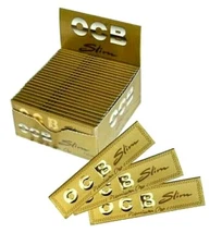 3x OCB King Size Slim Rolling Papers Gold Pack USA Shipped *SPECIAL*