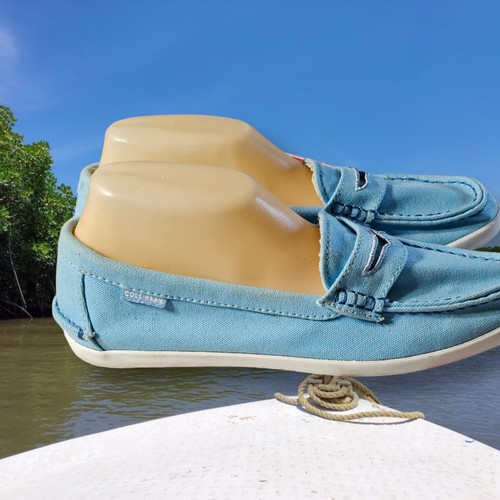 Cole Haan D44627 Nantucket Penny Loafer Newport Blue Canvas Womens 10B SB8 - Picture 8 of 15