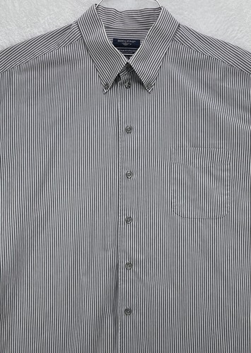 Camicia Dockers uomo taglia XXL grigia a righe manica lunga con bottoni misto cotone - Foto 2 di 8