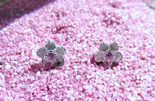925 Silber Splitter weiße Rose Ohrstecker Zirkon Strass Ohrring - Bild 8 von 13
