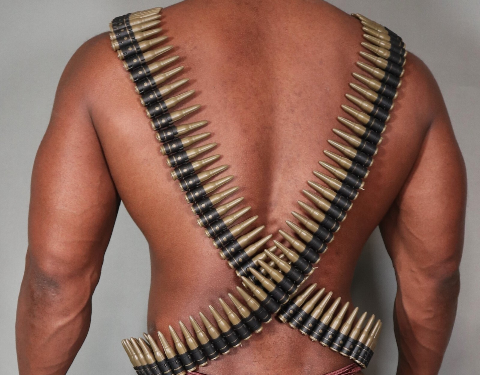 2 PLASTIC AMMO BULLET BELT COSTUME PROP Gem