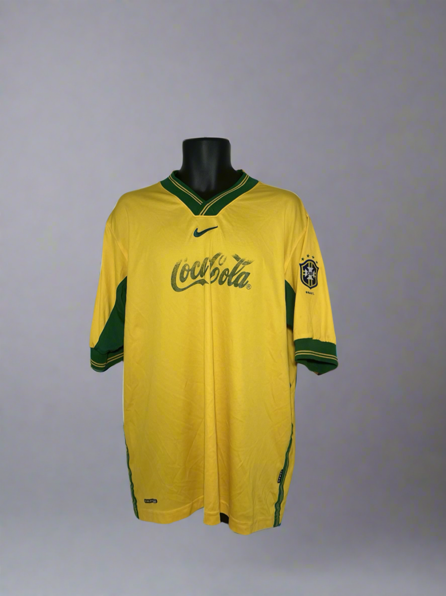 極美品 NIKE ナイキ ブラジル代表 ユニフォーム 1998-99 ホーム Ｌ 1998-1999 Brazil (CBF) TRAINING Kit Soccer Jersey Shirt Nike XL