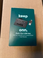 Keep Onn Multi-Port USB Hub with SD, microSD and CompactFlash Card Reader