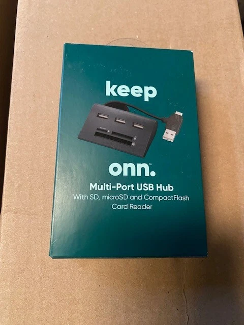Keep Onn Multi-Port USB Hub with SD, microSD and CompactFlash Card Reader - Image 1 of 1