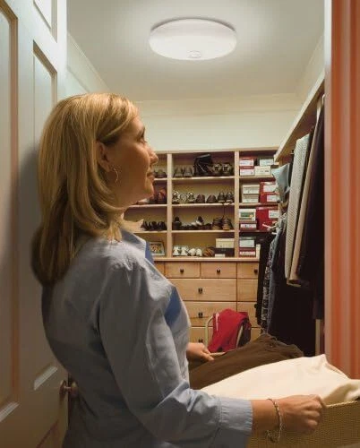 Lithonia FM 54 Fluorescent Ceiling Light with Motion Sensor Flush Mount - Image 2 of 2