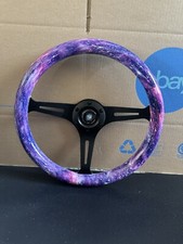 350mm Dish Steering Wheel - Fit 6 Hole Hub Like Vertex Nardi Nrg Grip