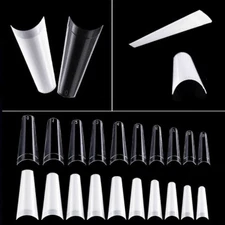 Half Cover Flat French Artificial Fake False Nail Tips 100/500/1000 Pcs - Jargod