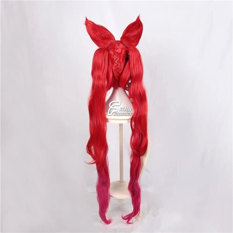 Peluca Cosplay League of Legends Jinx Star Guardian Peluca Larga Roja Peluca Peluca Foto 4 de 4