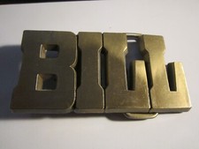 VINTAGE NAME "BILL" BELT BUCKLE SOLID BRASS HEAVY - GW-22