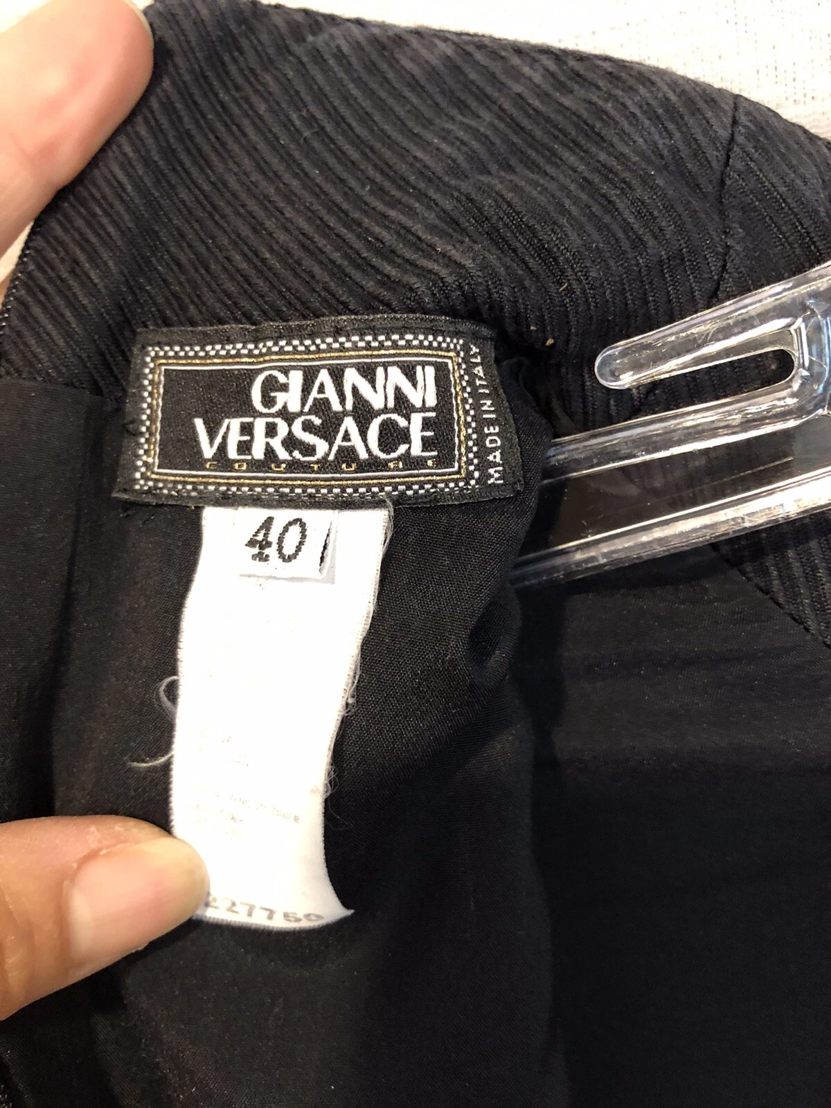 Abito couture Gianni Versace Made in Italy It taglia 40 USA taglia 4 Nero Foderato