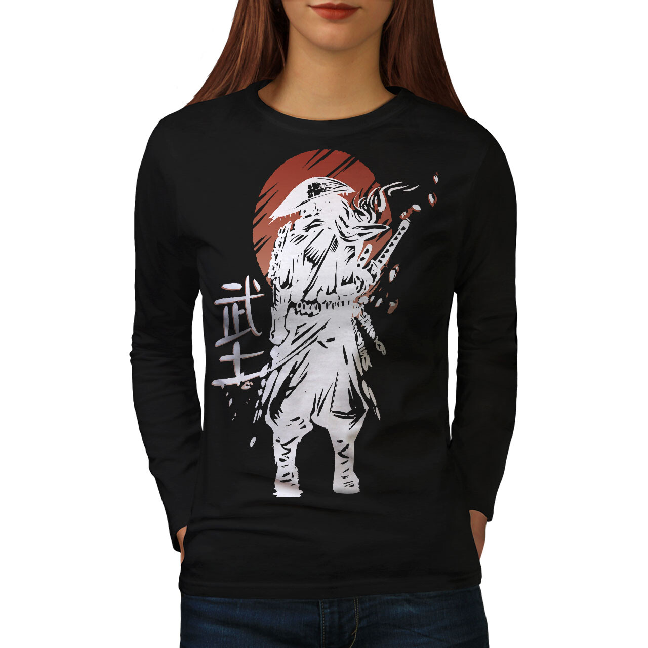 Wellcoda Epic Warrior Warrior In Battle Stance Womens Long Sleeve T-shirt