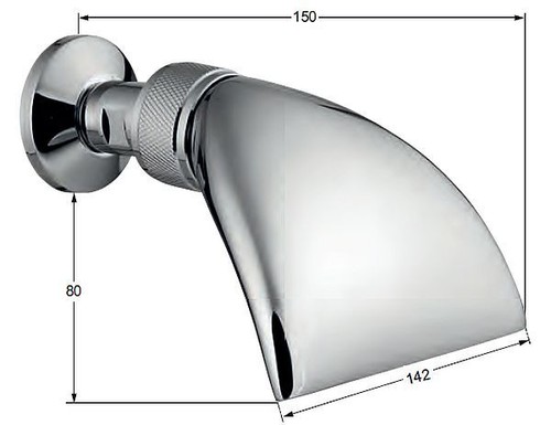 Ducha de hincha cascada ducha de sauna, conexión de 1", ancho 142 mm -30% de ahorro - Imagen 2 de 3