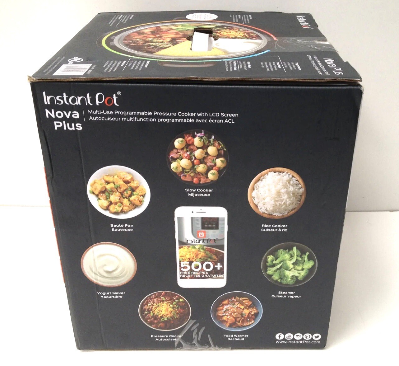 Instant Pot Nova Plus 6 Qt 9-in-1 Multi-Use Pressure Cooker 14 Smart Programs 
