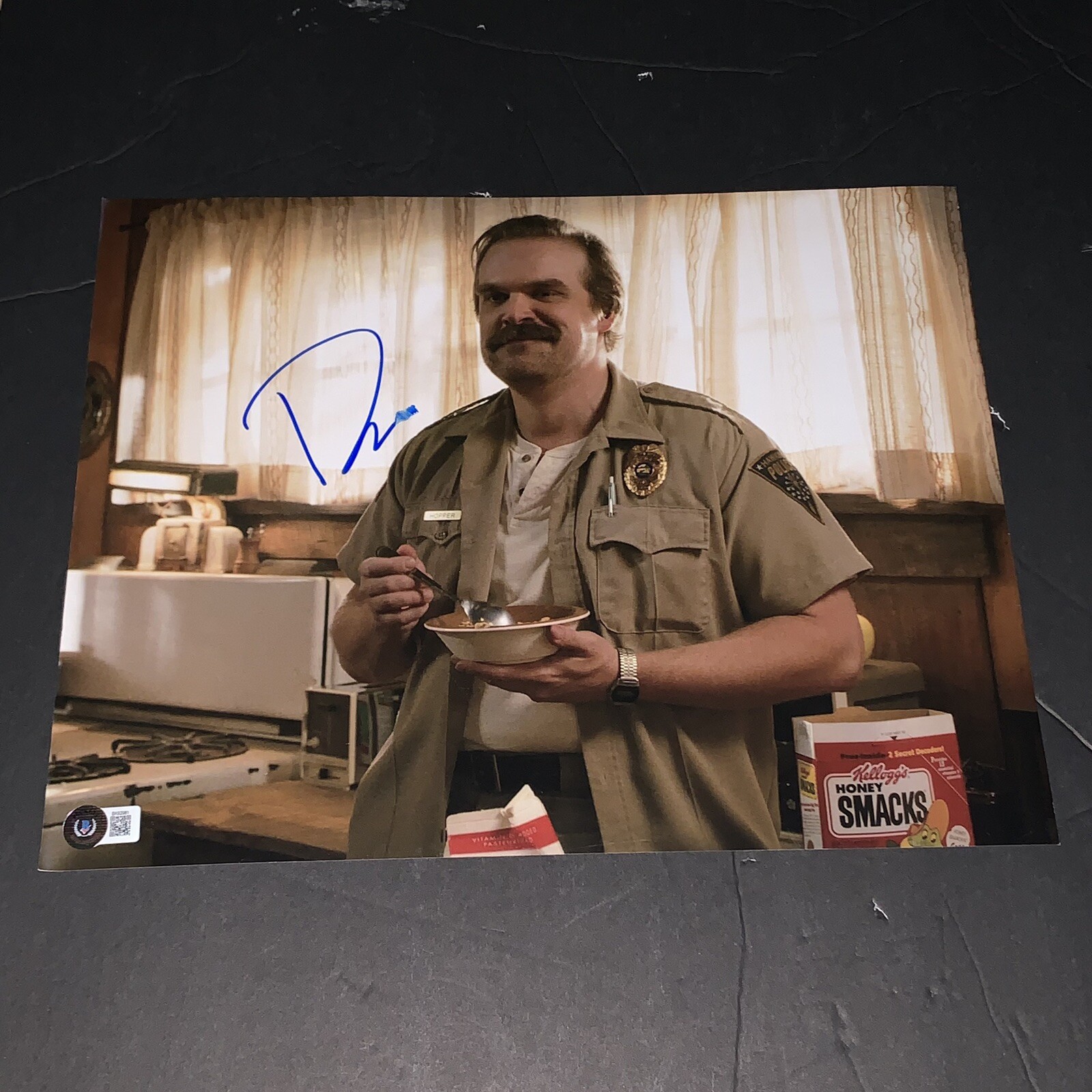 David Harbour Signed Stranger Things Hopper 11x14 Photo Beckett BAS 
