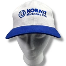 KOBALT Mechanics Tools White and Blue Adjustable Hat Cap Strap Back