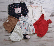 Mixed Lot 6 Just One You By Carters Baby New Born To 12M Sleepers Romper Dress